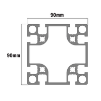 10-9090H-0-2000MM MODULAR SOLUTIONS EXTRUDED PROFILE 90MM X 90MM HEAVY, CUT TO THE LENGTH OF 2000 MM